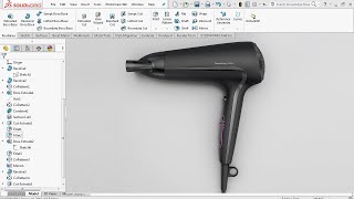 Advanced Surface Modeling  Hair Dryer  SolidWorks Tutorial [upl. by Manup]