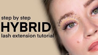 Step by Step Hybrid Lash Extension Application Tutorial [upl. by Ainat]