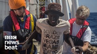 Refugee rescue ship  BBC Newsbeat [upl. by Niveek]