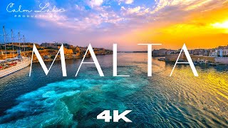 4K Malta  Visit Malta with Aerial Views and Ambient Music  Valletta Flying Drone Footage [upl. by Nnoj]