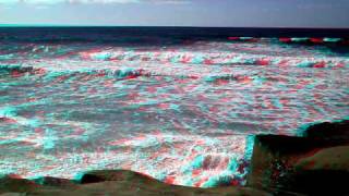 3D Anaglyph Video La Jolla San Diego Californis Beach [upl. by Aleece599]