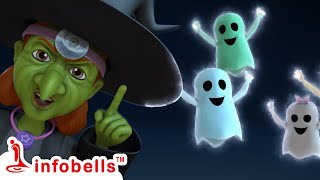 পাঁচটি ছোট ভূত লাফাচ্ছে  Five little Ghosts  Bengali Rhymes for Children  Infobells [upl. by Naneik14]