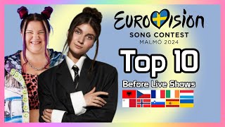 Eurovision Song Contest 2024 My Top 10 so far  w Ratings [upl. by Eriam]