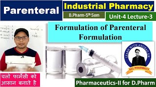 Formulation of Parenteral Preparation  Adjuvants  L3 Unit4  Industrial Pharmacy 5th Sem [upl. by Odnomyar783]