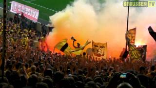 Pyro im BVB Gästeblock Borussia Mönchengladbach vs Borussia Dortmund 23042011 full HD [upl. by Fredek]