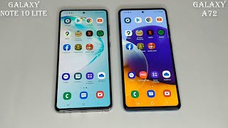 Galaxy Note 10 Lite Vs Galaxy A72 Speed amp Camera Test [upl. by Ycnalc459]