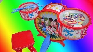 MICKEY MOUSE CLUB HOUSE JAZZ DRUM SET DISNEY JR VIDEO TOY REVIEW [upl. by Bea]