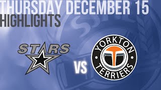 Highlights Battlefords North Stars vs Yorkton Terriers Dec 15th [upl. by Ahtnammas]