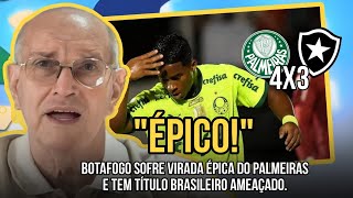 VIRADA HISTÓRICA DEI MINHA OPINIÃO SOBRE A EXPULSÃO E O PÊNALTI PERDIDO BOTAFOGO 3x4 PALMEIRAS [upl. by Aseeral]