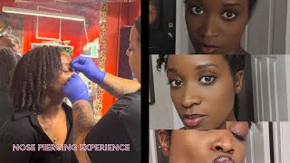 Double Nose Piercing  Double Nostril Piercing  Tattoo Shop with Needle [upl. by Valenba363]