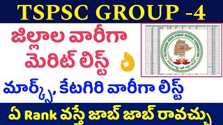 👌TSPSC GROUP4 DISTRICT WISE MERIT LIST TSPSC GROUP 4 DISTRICT WISE RANK LIST UP TO 20K RANKS [upl. by Dobson]