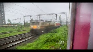 Mumbai Local Train on a Speeding Rampage in Heavy Rains  Skipping Mulund and Bhandup Stations [upl. by Heriberto]