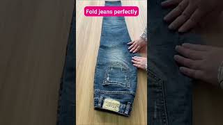 Jeans folding hack 😍 diy lifehacks diyclothing jeans craftideas craft [upl. by Renate]