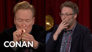 Conan Takes A Hit Of Seth Rogen’s Joint  CONAN on TBS [upl. by Trainor870]