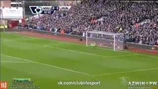 Wayne Rooney Amazing HalfLine Goal vs West ham United 55 Yards [upl. by Kenric]