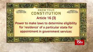 Know Your Constitution  Snippet 16 [upl. by Powel]