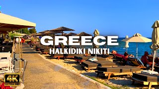 4K Beach Walk in Greece  NIKITI  Sithonia  Halkidiki  Travel Greece 2023 [upl. by Emiolhs84]