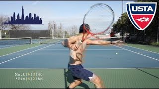 Tennis with Matt Lin USTA NTRP 45 vs 50 Highlights HD [upl. by Oiratnom]