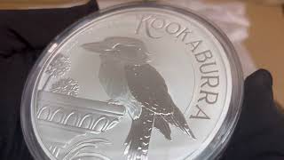 2022 1 Kilo Silver Australian Kookaburra at Bullion Exchanges [upl. by Kesley]