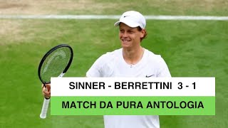 Spettacolo a Wimbledon Sinner Batte Berrettini in un Match Storico [upl. by Francine]