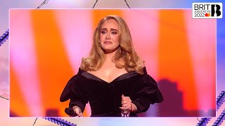 Adele wins Mastercard Album of the Year  The BRIT Awards 2022 [upl. by Tatum]