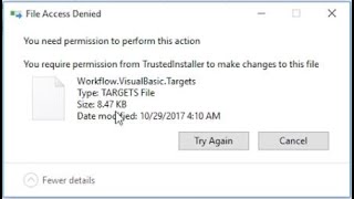 You require permission from trustedInstaller to make changes Unable to delete a file on windows [upl. by Chadbourne341]