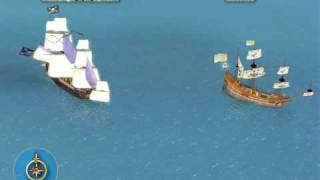 Sid Meiers Pirates Ship of the Line vs West Indiaman Swashbuckler [upl. by Yelhsa]