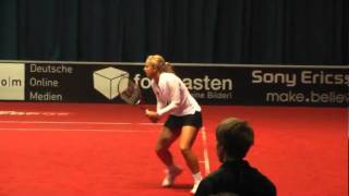 Sabine Lisicki amp Samantha Stosur double service game  Porsche Tennis Grand Prix 2011 [upl. by Notffilc714]