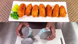 Como hacer croquetas de atún de lata al estilo español  recetas fáciles [upl. by Rhu54]