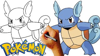 How to Draw Wartortle Pokemon Step by Step Drawing Lesson [upl. by Nate]