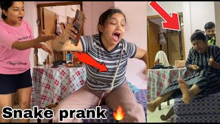 Snake prank on family members 🔥  Ginni pandey pranks [upl. by Ivett17]