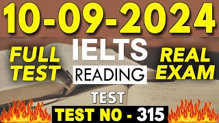 IELTS Reading Test 2024 with Answers  10092024  Test No  315 [upl. by Hendrick]