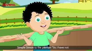 Simple Simon With Lyrics  English 2D Animated Nursery Rhyme [upl. by Marilou399]