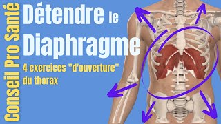 Respiration  Diaphragme  4 exercices pour OUVRIR le THORAX [upl. by Esinehc]