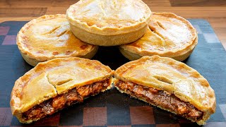 4 Steak n Ale Pies The Ultimate Savoury Meat pie [upl. by Hgielrebma]