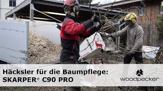 ProfiHäcksler SKARPER C90 PRO im Einsatz in der Baumpflege [upl. by Enitnatsnoc]