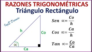 RAZONES TRIGONOMÉTRICAS en triángulos rectángulos  Características y ejemplos [upl. by Lyrehs]