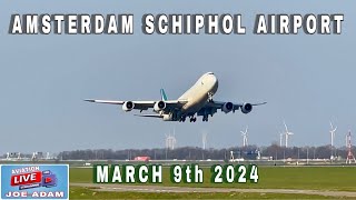 Amsterdam Schiphol Airport Live  Crosswind Arrivals [upl. by Abramson]