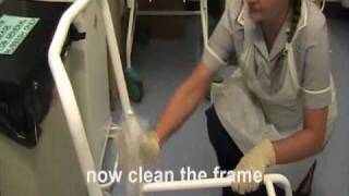 How to clean a commode  infection control training video [upl. by Hatty]