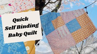 How to Make a Quick Baby Quilt  Self Binding Quilt  Quilting for Beginners [upl. by Judas]