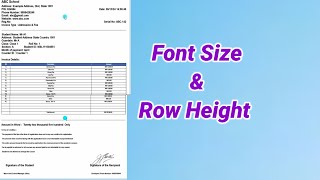 Change Font Size and Row height in Invoice  MacroSoft School Manager  College Management Software [upl. by Naimaj]