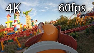 Slinky Dog Dash front seat onride 4K POV 60fps Disneys Hollywood Studios [upl. by Akiria]