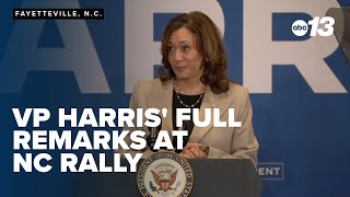 VP Kamala Harris full remarks at North Carolina rally [upl. by Ettennahs112]