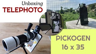 Unboxing Telephoto PICKOGEN 16 x 35  Bisa Ambil Gambar Detail dalam Jarak Jauh pakai HP [upl. by Tricia]