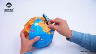 Korean Corner  ZEMIRO PAPER GLOBE  地球模型 自我填色 動物世界 [upl. by Gierk505]