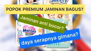 REVIEW POPOK MAMYPOKO ROYAL SOFT PAMPERS SWEETY GOLD MERRIES PREMIUM [upl. by Rozalie]