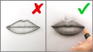 Donts amp Dos How to Draw Realistic Lips Mouth – Easy Step by Step Tutorial for Beginners 2019 [upl. by Blancha385]