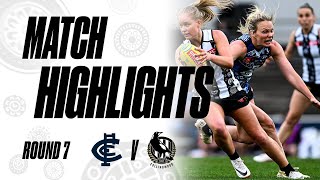 Collingwood take the W in rain affected contest  AFLW Round 7 Highlights [upl. by Annavaig467]