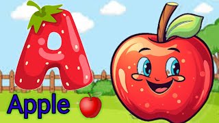 A for Apple  ABC Phonics Song  ABC Song  ABCD  English Alphabet Song abcd B for Ball  kid song [upl. by Hauge]