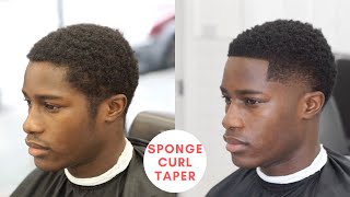 How To Do an Afro Sponge Curls Taper Fade Birthday Haircut [upl. by Yesllek]